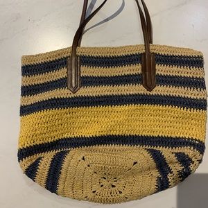 J Crew Straw Beach Bag